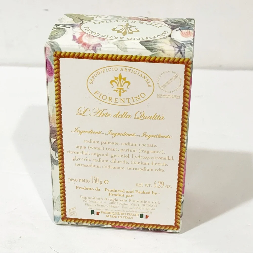 Boxed Saponificio Artigianale Florentino Garden Flowers Bar Soap Italy‎ NEW